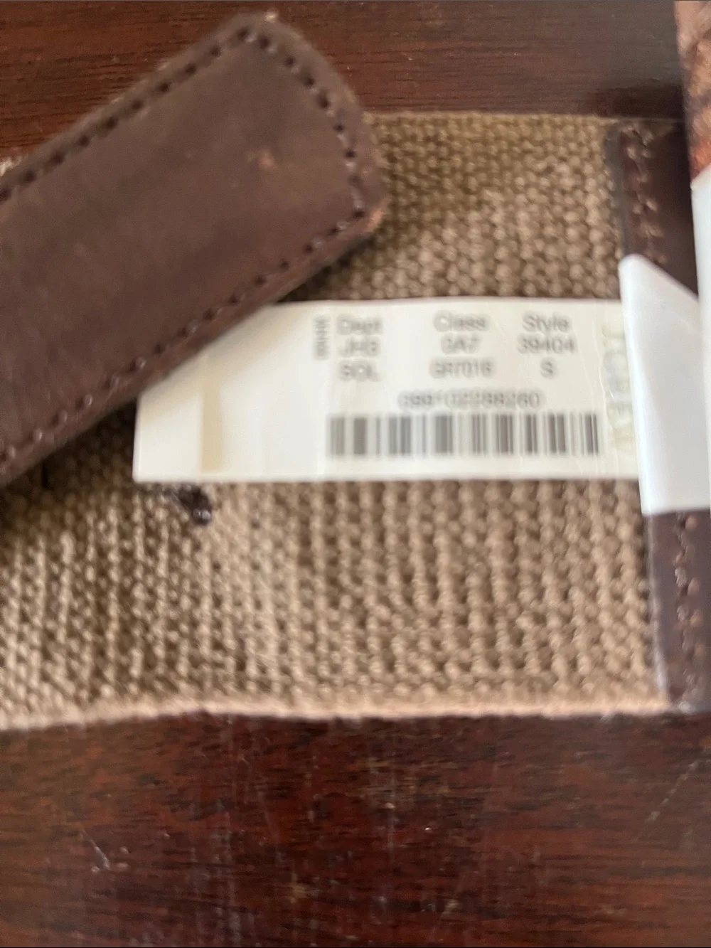 J Crew leather trim waist belt